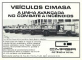 Frota de caminhões-comando Chevrolet Cimasa fornecida para o Corpo de Bombeiros de São Paulo em publicidade de junho de 1980.