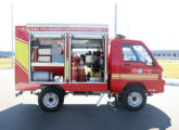 Pequeno carro para combate a incêndios encomendado pela BMW, para operar em sua fábrica brasileira de Araquari (SC); a viatura foi montada sobre pequeno caminhão com capacidade para 800 kg, importado da China pela empresa paranaense Hitech Electric, que apôs sua marca e logo no veículo, mas não informa o nome do fabricante (fonte: portal autodata).