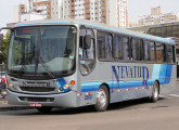 Comil Svelto de meados da primeira década do novo século, versão evidenciada pelas aberturas adicionais na grade; o ônibus era da Nevatur Transportes e Turismo, de Lages (SC) (foto: Daniel Guardiola / egonbus).