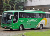 O novo Campione 3.45 sobre chassi de motor dianteiro Mercedes-Benz OF na  frota da Canarinho, de Jaraguá do Sul (SC) (foto: Isaac Matos Preizner).