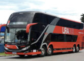 Invictus DD 2023, caracterizado pelo novo formato das faixas decorativas margeando as janelas à frente e atrás; utilizando chassi Volvo B450R, o veículo foi adquirido pela operadora Lirabus, de Campinas (SP).