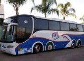 Campione 3.65 também em chassi de três eixos Mercedes-Benz O-371 RSD (porém com pintura simulando quatro eixos); pertenceu à MV Turismo, outra operadora de Caldas Novas (GO) (foto: Eduardo Souza da Silva / onibusbrasil).