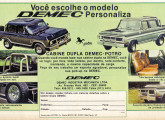 Cabines-duplas Demec em publicidade de 1983.