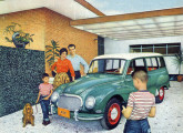 Em 1960 a linha DKW ganhou motor de um litro e caminhonete e sedã receberam pintura bicolor; a imagem foi retirada da campanha publicitária daquele ano.