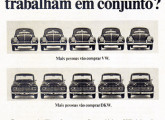 Primeiras das três peças publicitárias lançadas pela Volkswagen (esta em abril de 1967), meses antes do encerramento da produção da Vemag.