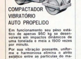 O primeiro compactador autopropelido nacional da Vibro, ainda sem nome, em anúncio de janeiro de 1966.