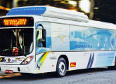 Ônibus a hidrogênio da EMTU/SP, com carroceria Marcopolo, em teste operacional pela Metra no corredor Metropolitano de São Paulo; a imagem é de 2010 (fonte: 4 Rodas).