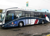 A segunda versão do ônibus, já com as cores da EMTU.
