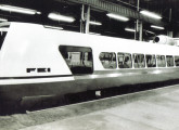 Protótipo do trem de alta velocidade TALAV, pronto para ser enviado à exposição Brasil Export 72. 