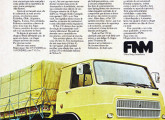 Propaganda de lançamento do primeiro caminhão Fiat nacional, ainda com a marca FNM.