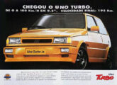 Publicidade para o Uno Turbo i.e..