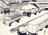 Em 1960 a FNM disponibilizava três tipos de cabine e seis de chassi para seus caminhões, como mostra esta ilustração de uma propaganda da época (mostrada logo a seguir); note as cabines Metro (primeiro plano e fundo, à esquerda) e Brasinca (meio e alto, à direita).