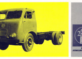 Prospecto distribuído pela FNM no V Salão do Automóvel, no final de 1966, que coincidiu com seu 25º aniversário, mostrando a nova cabine do caminhão; buscando transmitir ao público a nova fase de recuperação e vitalidade, a empresa apresentou diversas novidades no evento.