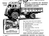 Os primeiros FNM produzidos em série com cabine avançada, em anúncio de jornal de 1952.