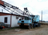 Guindaste sobre rodas 25B de 1975, com capacidade para 40 t; de propriedade da construtora Queiroz Galvão, se encontrava à venda em 2014 (fonte: site portal.qieirozgalvao).