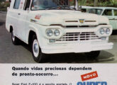 Ambulância Ferrari ilustrando publicidade Ford, de novembro de 1962, para seus utilitários F-100.