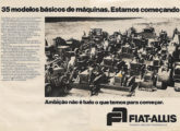 Propaganda institucional de outubro de 1974 comunicando a união Fiat-Allis.