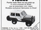 Capota Fibrás para Jeep em pequeno anúncio de 1986.