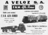 Duas diferentes cabines são mostradas nesta propaganda de 1954 da concessionária A Veloz: a primeira, ainda importada, e abaixo a 800 BR (fonte: Jorge A. Ferreira Jr.).