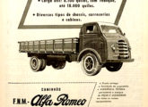Ainda simplesmente nomeado "F.N.M.-Alfa Romeo", o Fenemê aparece com cabine Metro neste anúncio de abril de 1953.