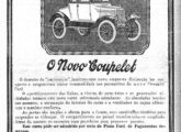 Bela campanha publicitária de 1924, com traços art-nouveau; note a denominação dos modelos, ainda seguindo nomenclatura e grafia francesas.