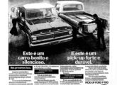 Propaganda de outubro de 1973 explorando a picape Ford como veículo para lazer e trabalho.