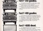 Peça publicitária de agosto de 1975 para as três versões do caminhão leve Ford.