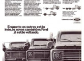 A então recém lançada linha de semipesados Ford é o tema desta propaganda de agosto de 1977.