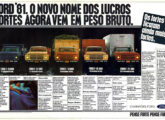 Também em 1980 a Ford lançou a Linha 81, renomeando todos seus modelos médios e semipesados; a propaganda é de outubro.