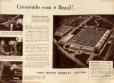 Publicidade comemorativa da inauguração da nova fábrica brasileira da Ford, em 17 de abril de 1953.