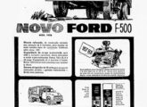 Publicidade de outubro de 1956 para o caminhão médio F-500, modelo que não chegou a ser nacionalizado. 