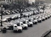 Expostos após o desfile, juntaram-se aos caminhões Ford os primeiros automóveis fabricados no Brasil: a Romi-Isetta e a caminhonete DKW-Vemag (fonte: Jorge A. Ferreira Jr. / Anfavea).