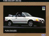 Capa de material publicitário do Escort XR3 conversível 1989; note, no canto superior direito, o selo registrando os 70 anos da Ford brasileira (fonte: Jorge A. Ferreira Jr.).