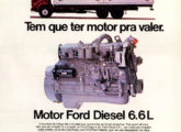 Publicidade de divulgação do motor diesel Ford, fabricado pela New Holland, que equipava a linha Cargo quando do seu lançamento (fonte: Daniel Araújo / autoentusiastas). 