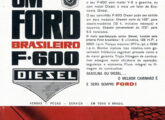 Propaganda de agosto de 1961, por ocasião do lançamento do F-600 Diesel.
