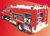 ABS (auto-bomba salvamento - aqui sobre caminhão GMC), um dos modelos de carros de combate a incêndios já fabricados pela Gascom.