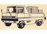 Desenho artístico do que seria o Itaipu E-400, primeiro utilitário de carga elétrico da Gurgel.
