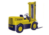 Empilhadeiras Hyster 1964, na categoria intermediária; havia dois modelos - H 60C e 80 C, para 2,7 e 3,6 t, com motor de seis cilindros e 70 cv.