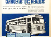 Uma das peças publicitárias de lançamento do novo Grassi, no final de 1958, trazendo as primeiras estruturas 100% metálicas da marca.