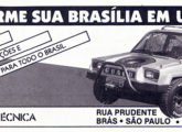 Guaçu, transformação do VW Brasília em baja; o anúncio é de 1987.