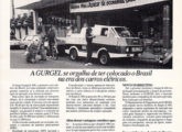 A Gurgel não foi anunciante frequente; exaltando o futuro do carro elétrico, esta propaganda de 1981 foi uma das poucas (fonte: Jorge A. Ferreira Jr.).