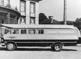 Ônibus misto sobre chassi Mercedes-Benz LP da Auto Viação Catarinense, de Florianópolis, cumprindo a linha entre a Capital e Jaraguá do Sul.