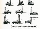 Guindaste e linha de empilhadeiras Hyster nacionais em 1966.