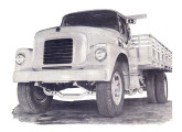International N-184, ainda com grande número de componentes importados; note os faróis simples.