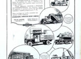A família de caminhões IH em outro anúncio de 1929; nem todos os modelos eram aqui montados.