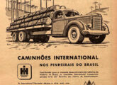 Publicidade de fevereiro de 1947 tratando do transporte de madeira nos pinheirais paranaenses.