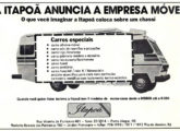 Nesta publicidade de 1981 a Itapoã oferece serviços de construção de veículos para uso comercial e de serviços; o anúncio é ilustrado por um motor-home sobre Mercedinho, de estilo bastante melhorado com relação ao modelo da imagem anterior (fonte: Jorge A. Ferreira Jr.).