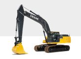 Escavadeira hidráulica 350G LC, de 271 cv e 34,7 t, o maior dos cinco modelos produzidos em conjunto com a Hitachi.