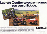 Quadriciclo Quattor, com 30 cv, lançado em 1988; o anúncio é de 1990.