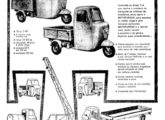 Ao lançar tardiamente seu triciclo, a Lambretta divulga suas muitas possibilidades de uso, inclusive como rebocador (fonte: portal fbmmotos).